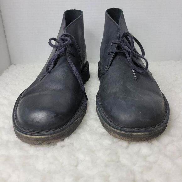 Clarks Original Chukka Desert  Boots Mens Size 8.5 Black Beeswax Leather - Picture 2 of 10